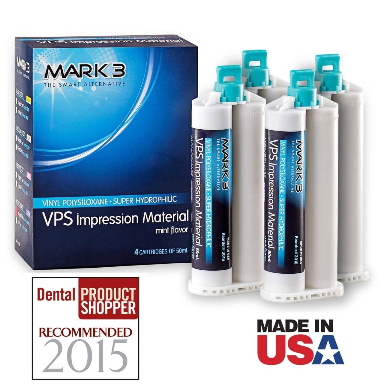 VPS Impression Material Heavy Fast Set 50ml. Cartridges 4/bx - MARK3