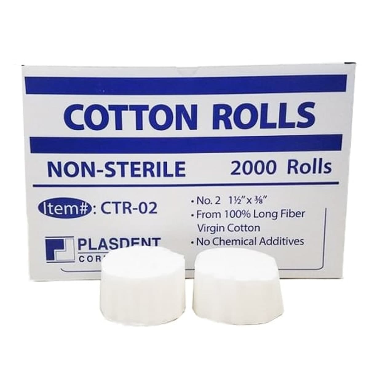 Cotton Rolls Non-Sterile #2, 2000/box