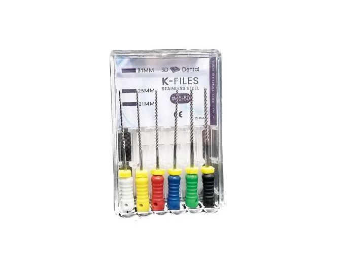 k_files_25_mm_3d_dental_useliteinc K-File SS 25mm, 0.06, Size #08 6/pk