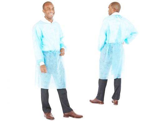 Isolation Gowns are made from premium polypropylene with a weight of 25 g/m 2 to provide reliable barrier protection. Knitted cuffs and open-back design keep wearers cool and comfortable.
