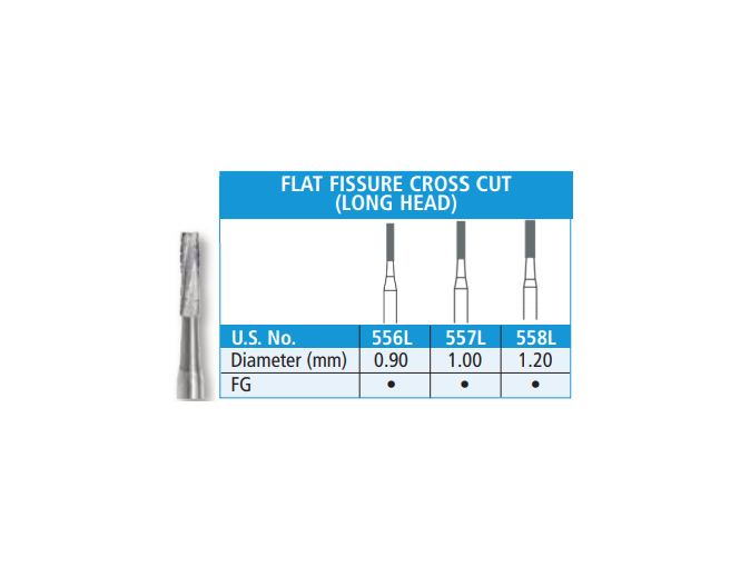 Carbide Burs Flat Fissure Cross Cut - LONG HEAD